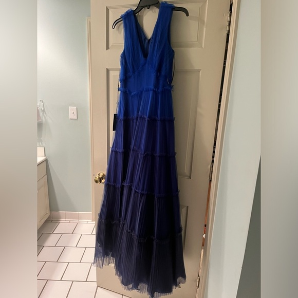 Tadashi Shoji Blue Ombré Tulle Gown NWT - Picture 3 of 5
